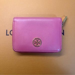 Tory Burch Robinson Zip Coin Case in Tory Pink (660)